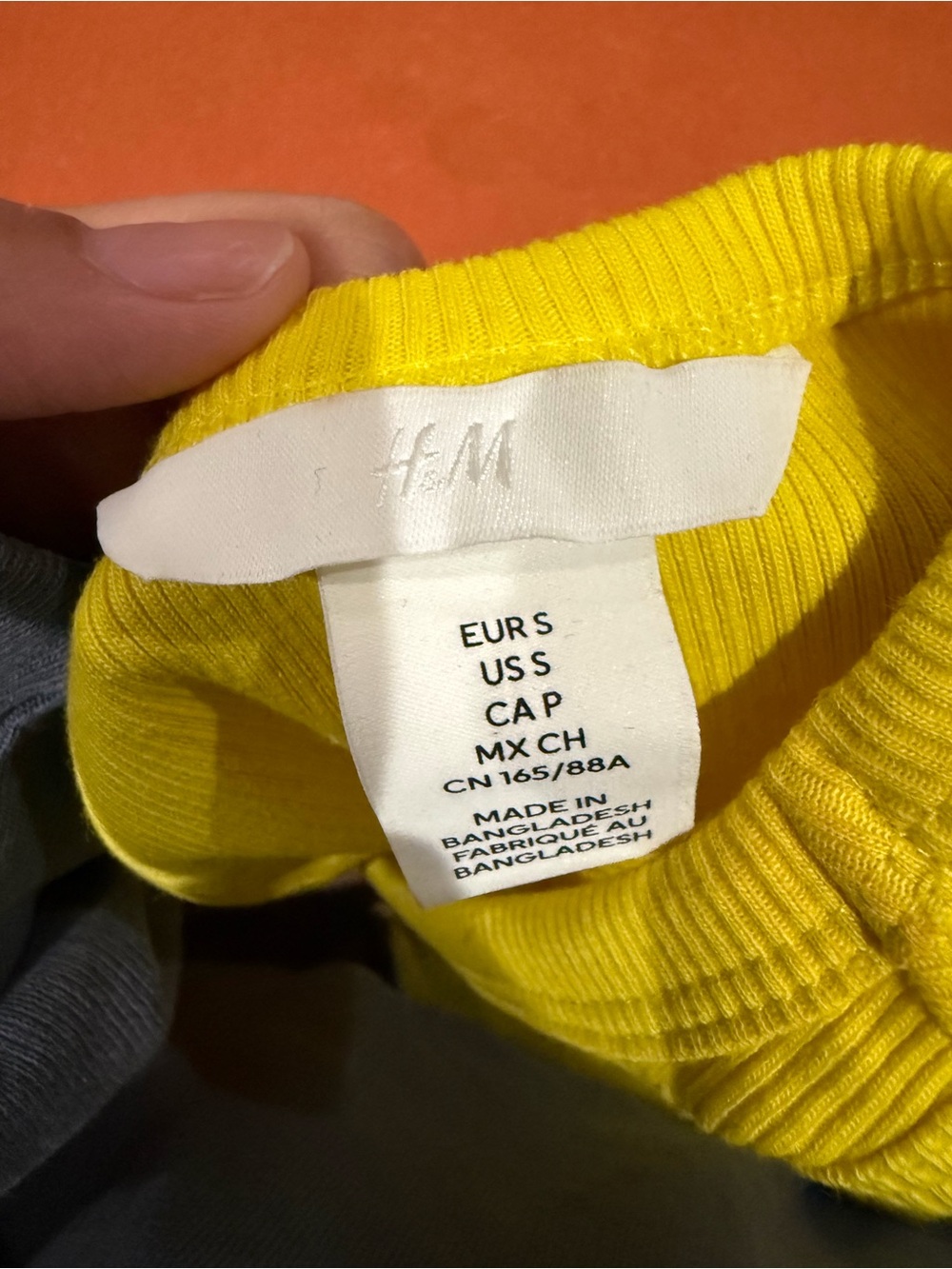 H&M Bright Yellow Ribbed Crop Tank - Picture 3 of 3